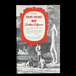 Official Sight Seeing Map 1947 Southern California All Year Club Large Fold Out